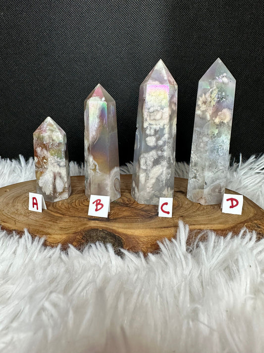 Aura Flower Agate Tower