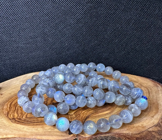 Strong Flash Labradorite Bead Bracelet | 8-9mm