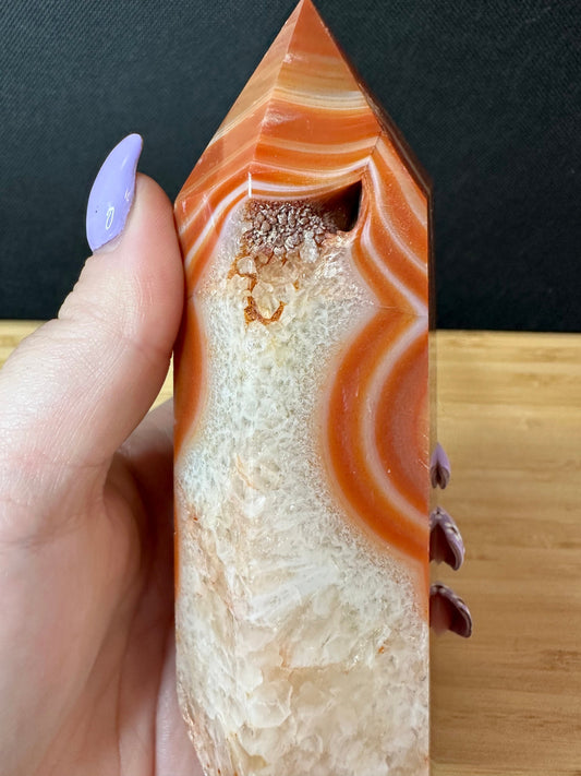 Carnelian Large Tower - *Discounted One side is cut at an angle but stands perfectly straight