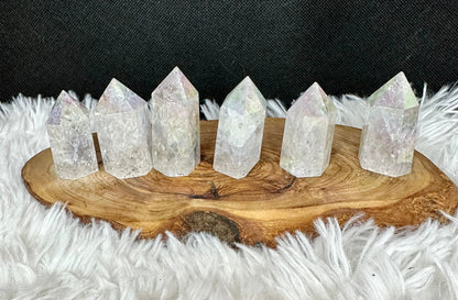 Aura Cracked Clear Quartz Tower