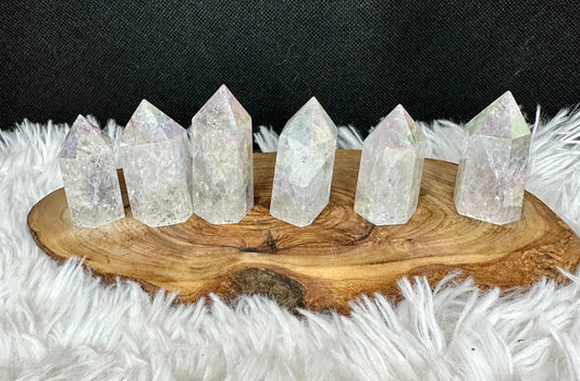 Aura Cracked Clear Quartz Tower