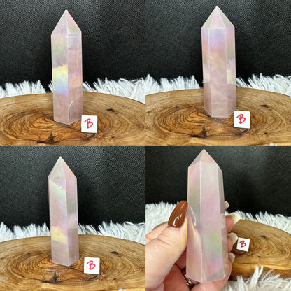 Aura Rose Quartz Tower