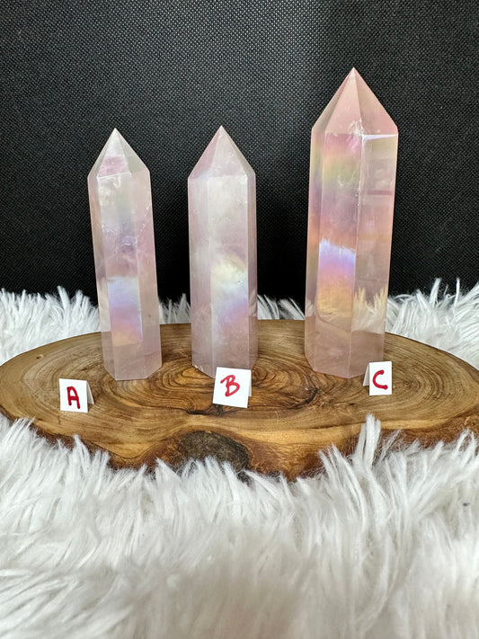 Aura Rose Quartz Tower