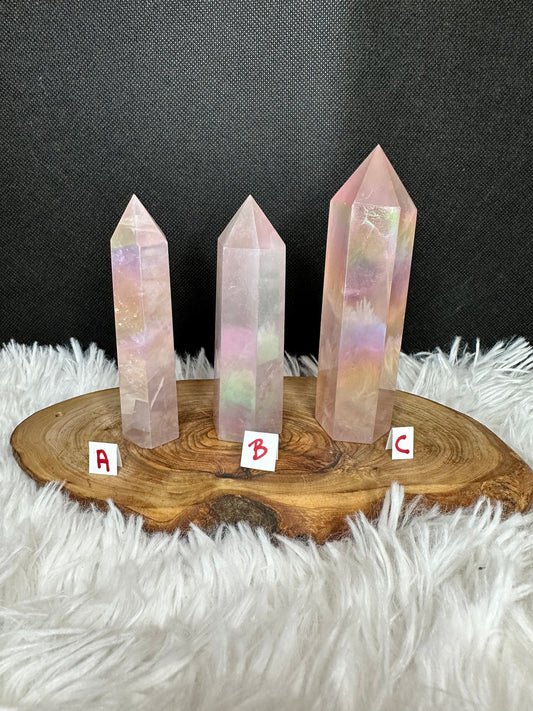 Aura Rose Quartz Tower
