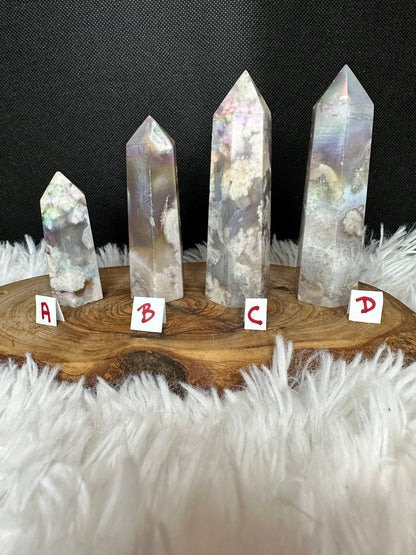 Aura Flower Agate Tower