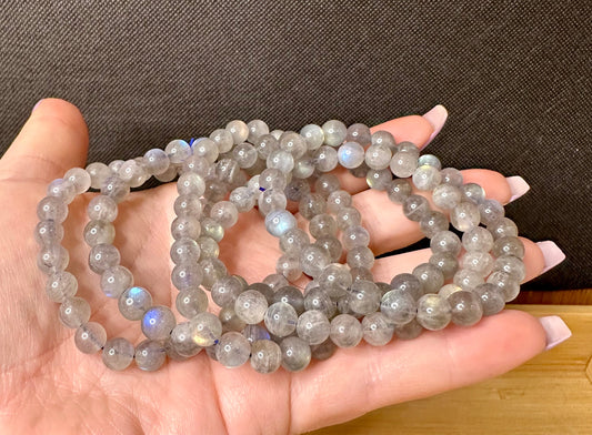 Strong Flash Labradorite Bead Bracelet | 6mm