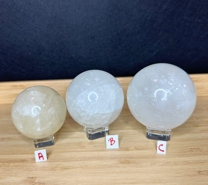 Honey Calcite Sphere - White Calcite Sphere