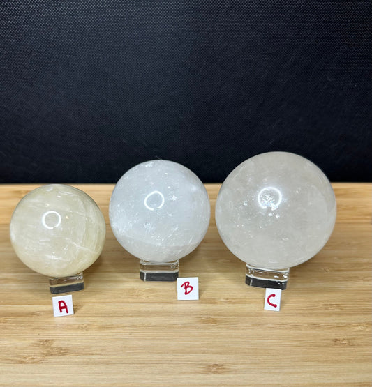Honey Calcite Sphere - White Calcite Sphere