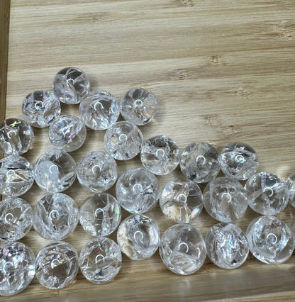 Small Crackle Clear Quartz Sphere | Fire & Ice
