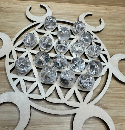 Small Crackle Clear Quartz Sphere | Fire & Ice