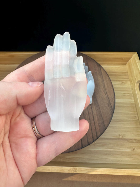 Selenite Hamsa Evil Eye Hand