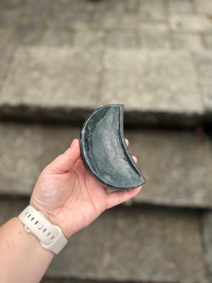 Moss Agate Moon Bowl