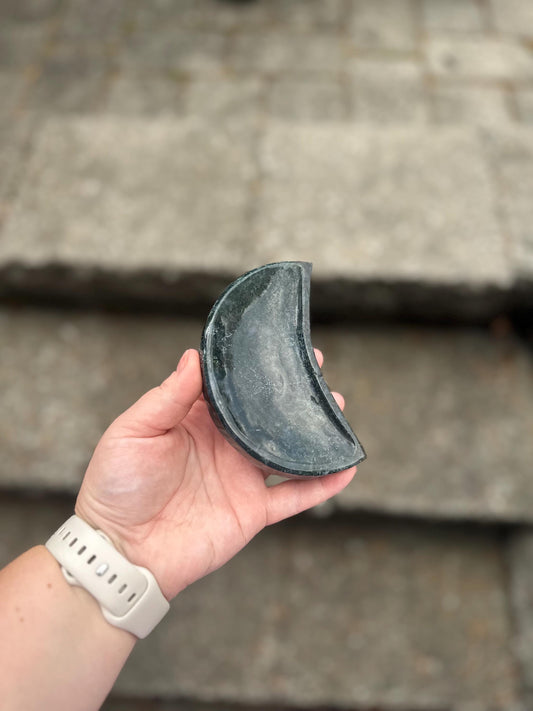 Moss Agate Moon Bowl