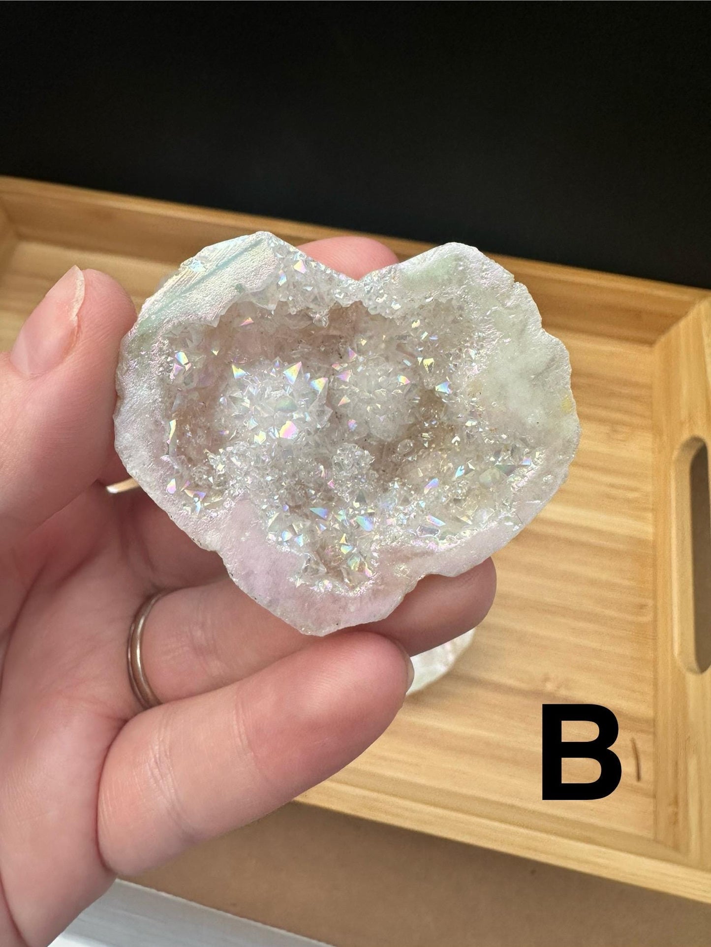 Aura Druzy Agate Heart