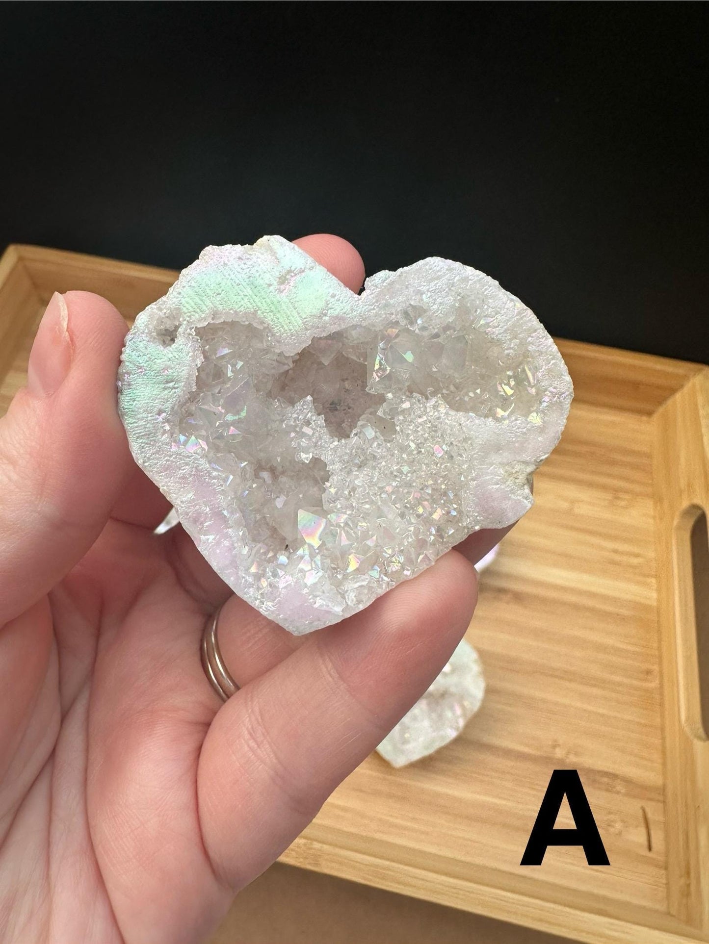 Aura Druzy Agate Heart