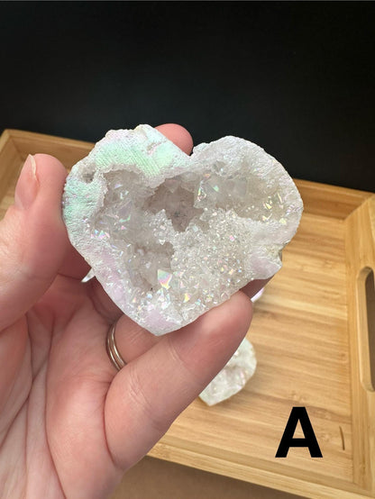 Aura Druzy Agate Heart