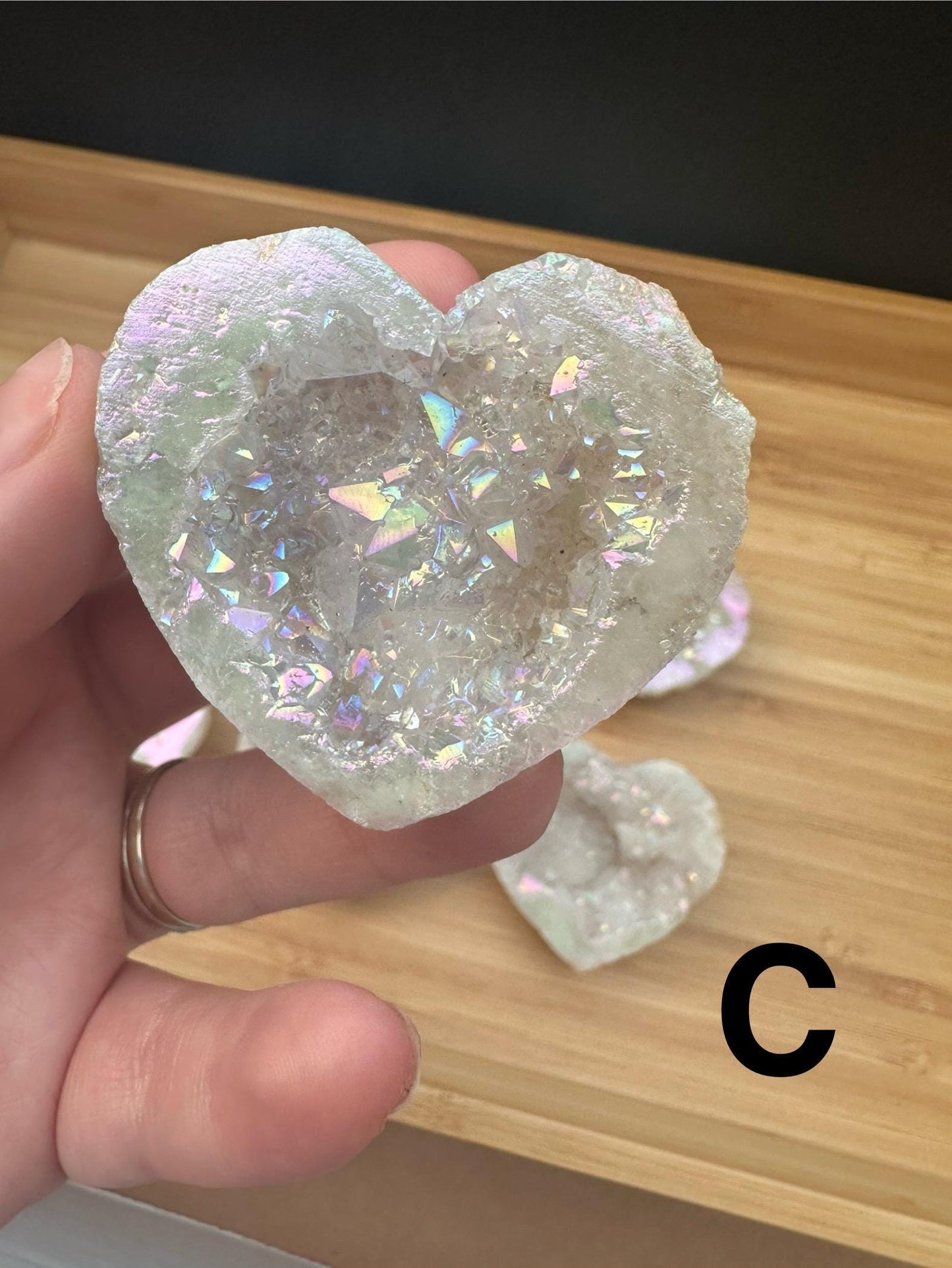 Aura Druzy Agate Heart