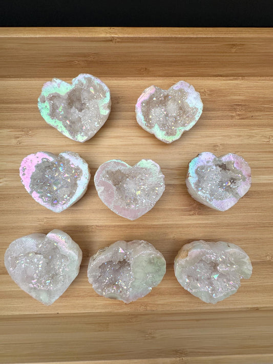 Aura Druzy Agate Heart
