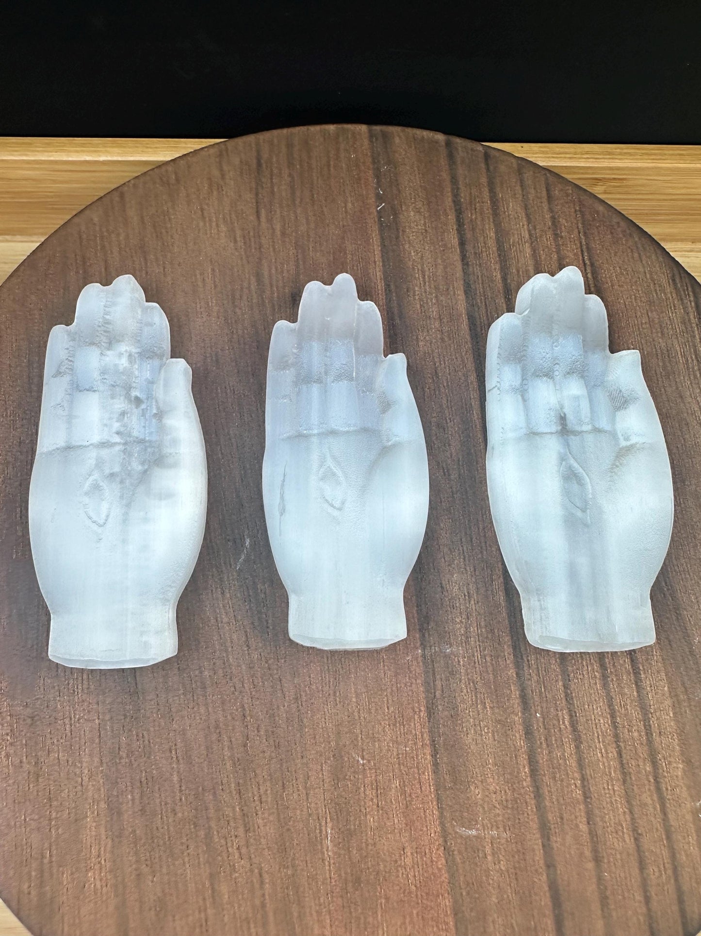 Selenite Hamsa Evil Eye Hand