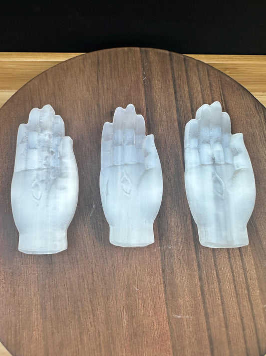 Selenite Hamsa Evil Eye Hand