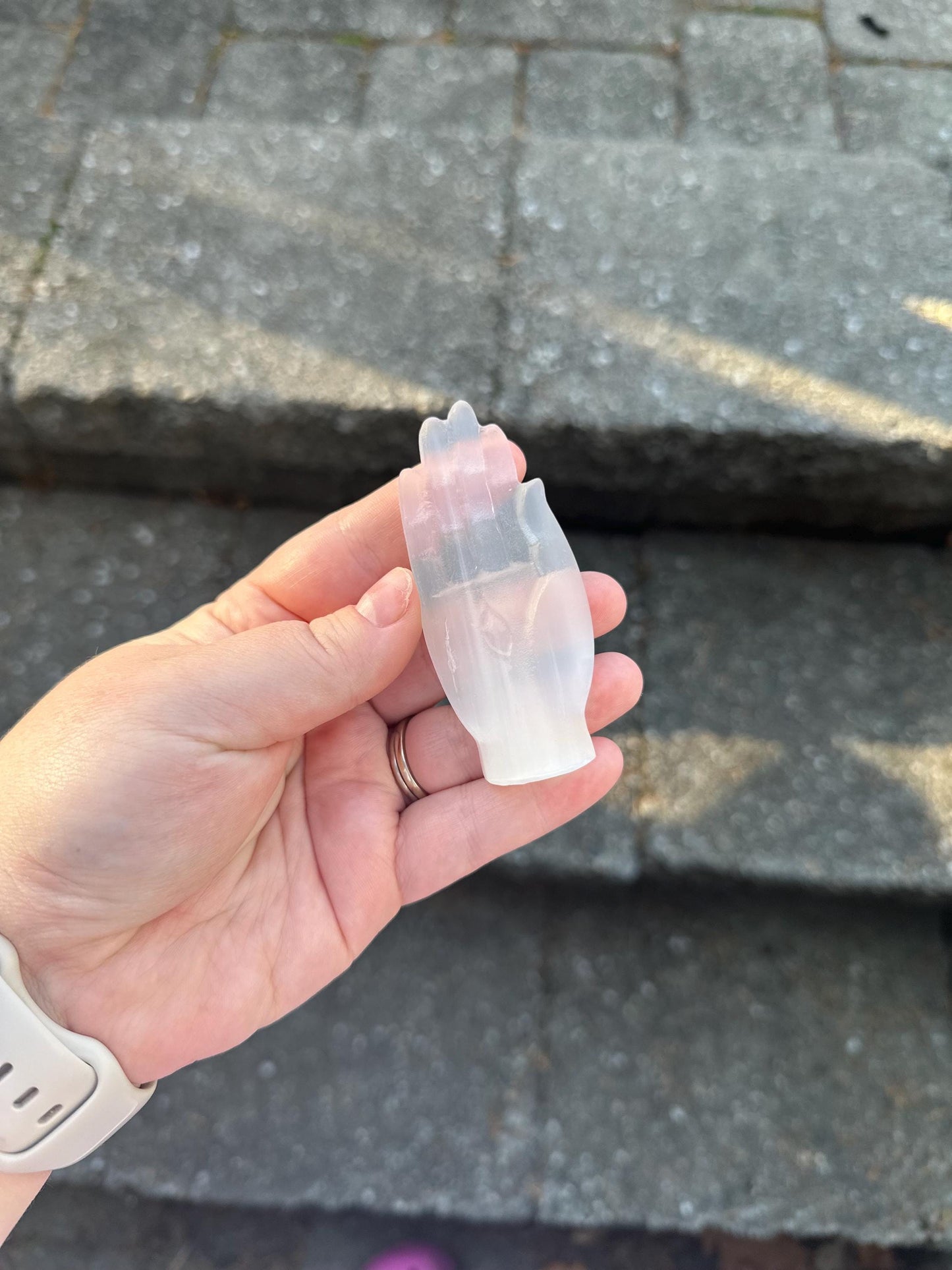Selenite Hamsa Evil Eye Hand