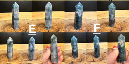 Imperfect Moss Agate Towers - Discounted Read Description