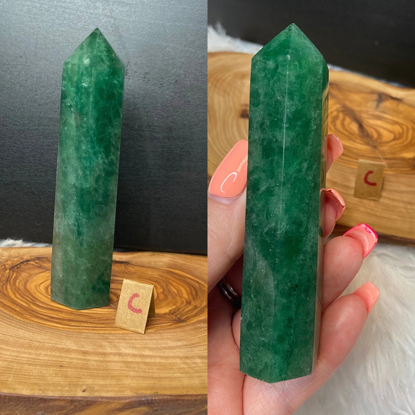 Green Strawberry Quartz Tower