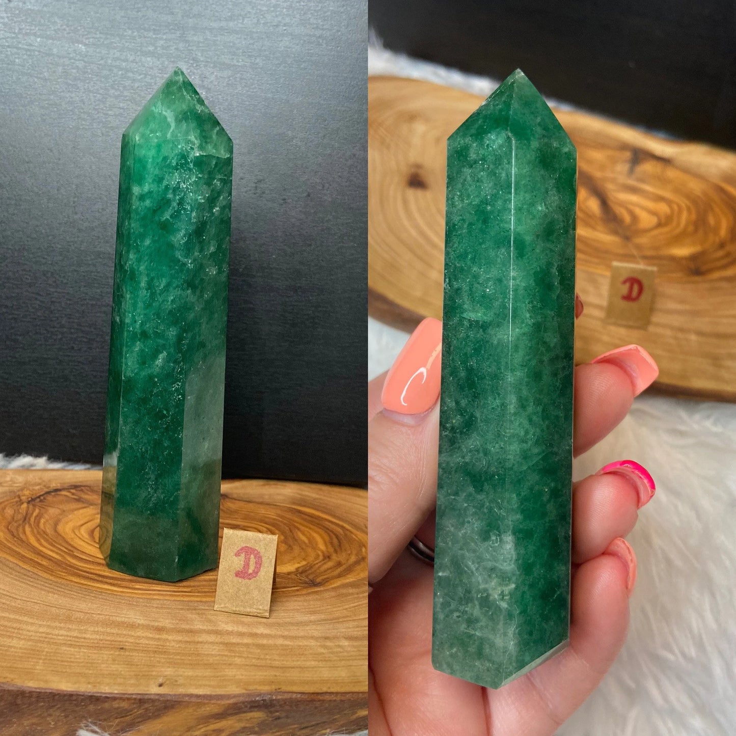 Green Strawberry Quartz Tower