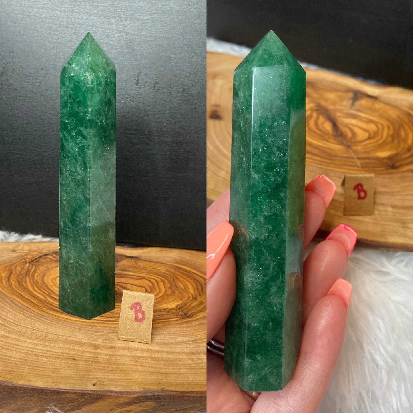 Green Strawberry Quartz Tower