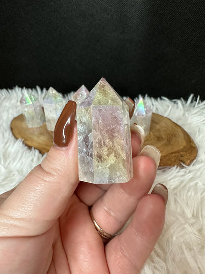 Aura Cracked Clear Quartz Tower