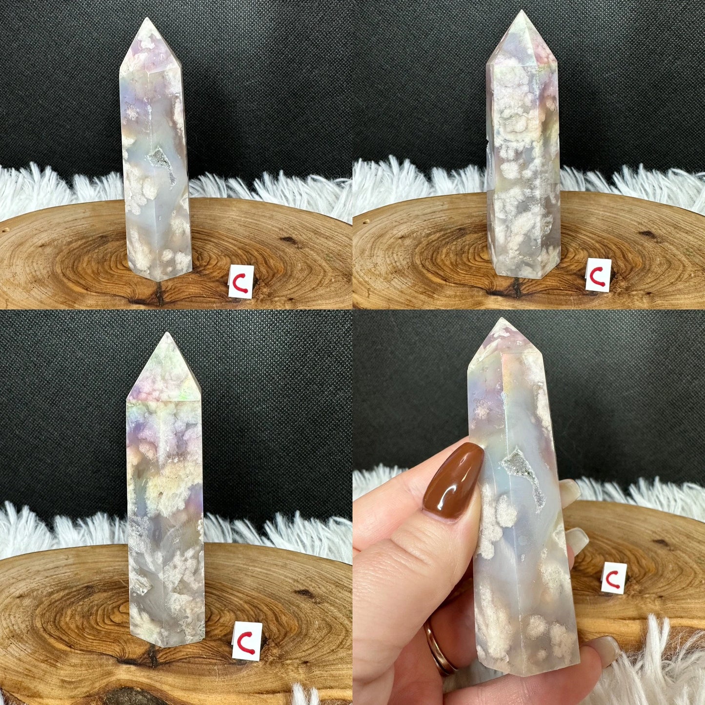 Aura Flower Agate Tower