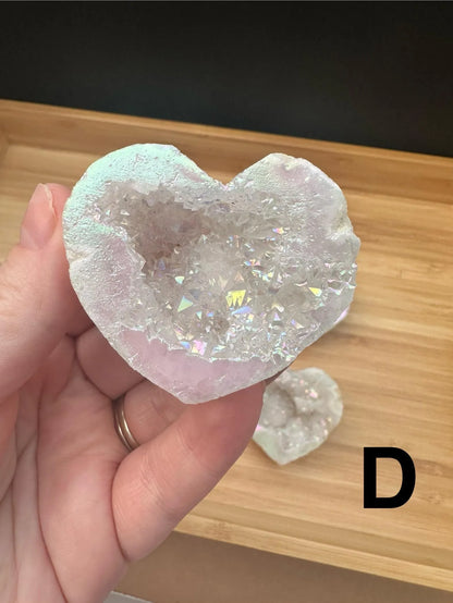 Aura Druzy Agate Heart