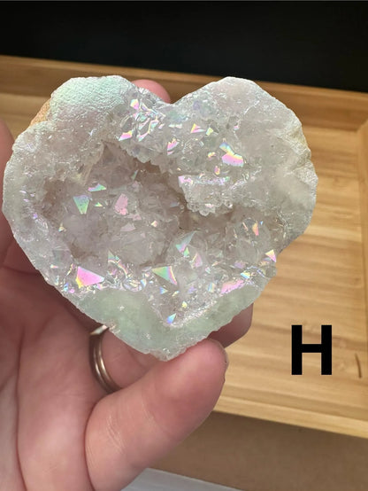 Aura Druzy Agate Heart
