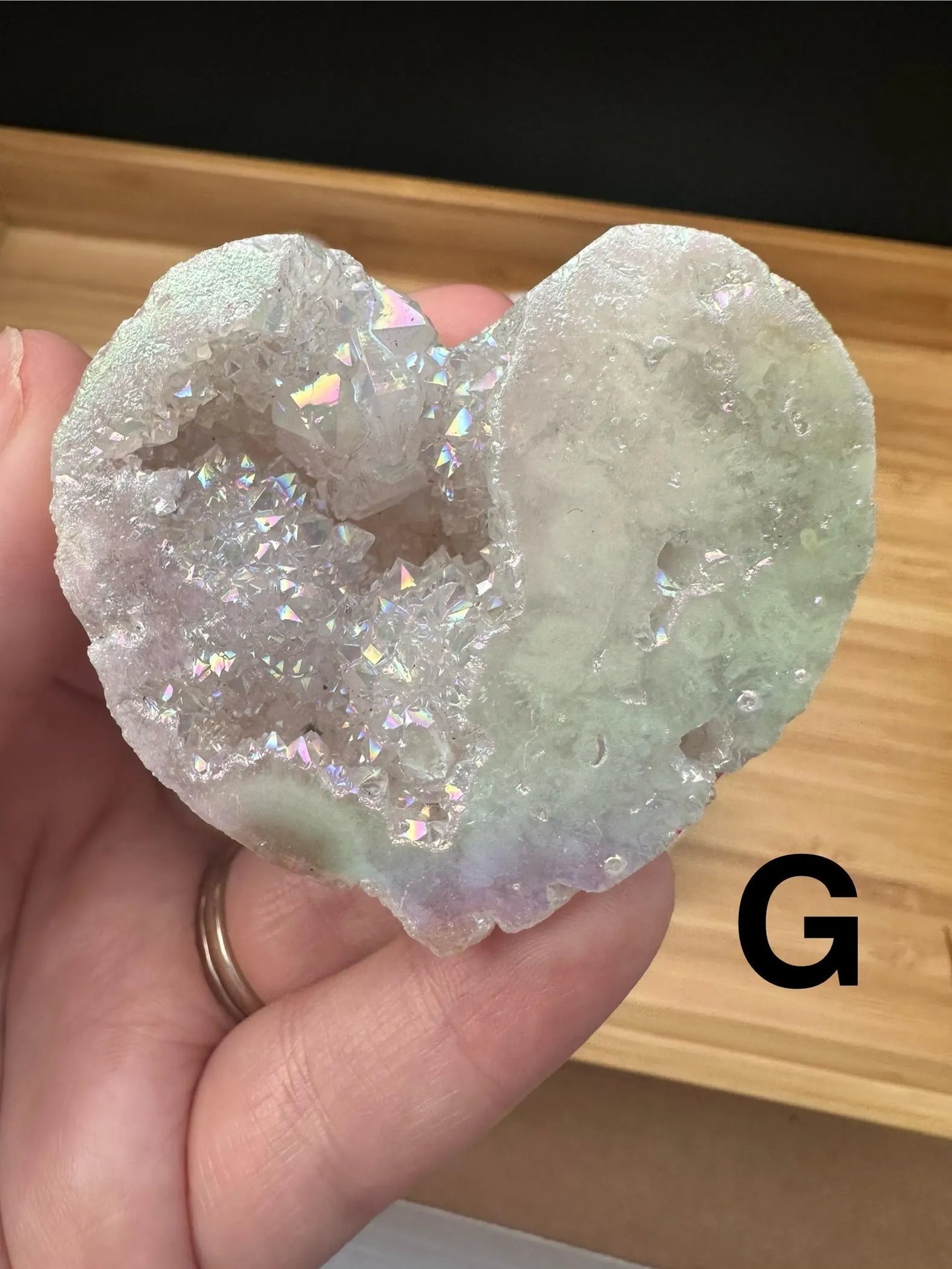 Aura Druzy Agate Heart
